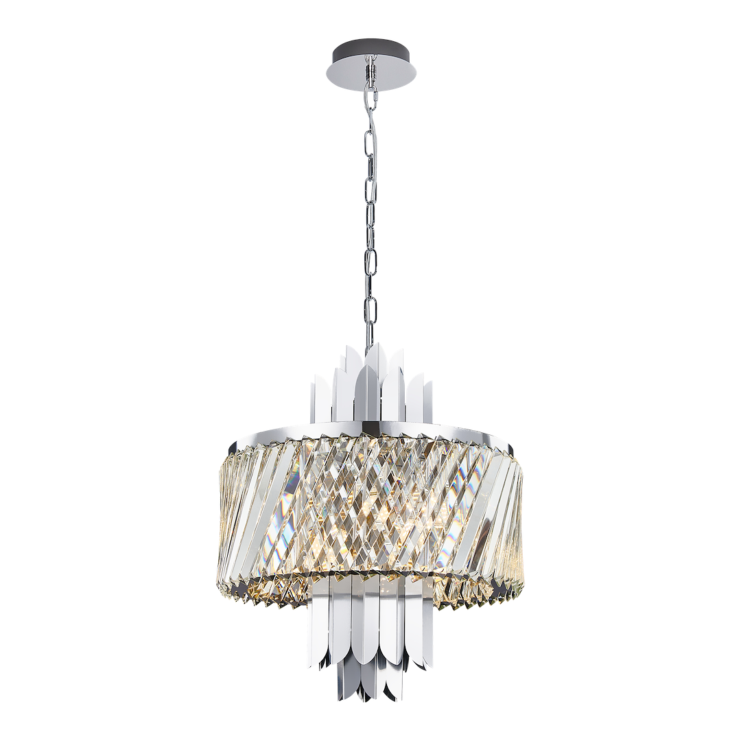 Pendelleuchte / Kronleuchter MARGOT Chrom (6x E14) - Milagro