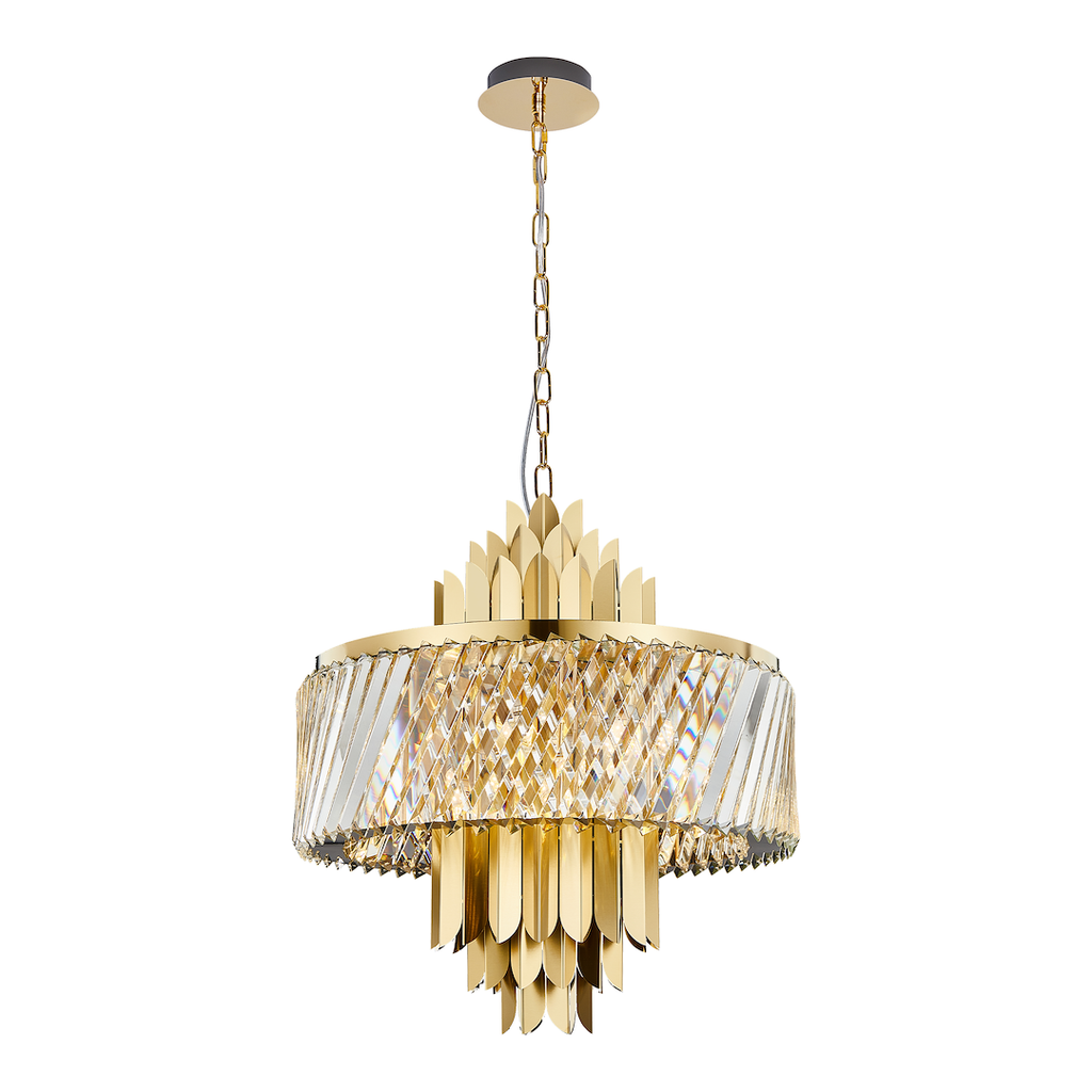 Pendelleuchte / Kronleuchter MARGOT Gold (9x E14) - Milagro
