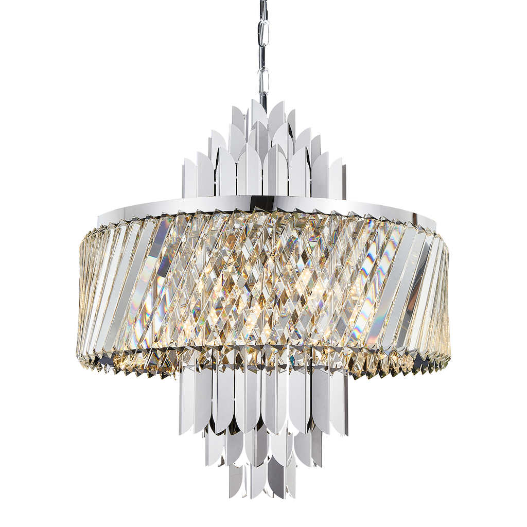 Pendelleuchte / Kronleuchter MARGOT Chrom (9x E14) - Milagro