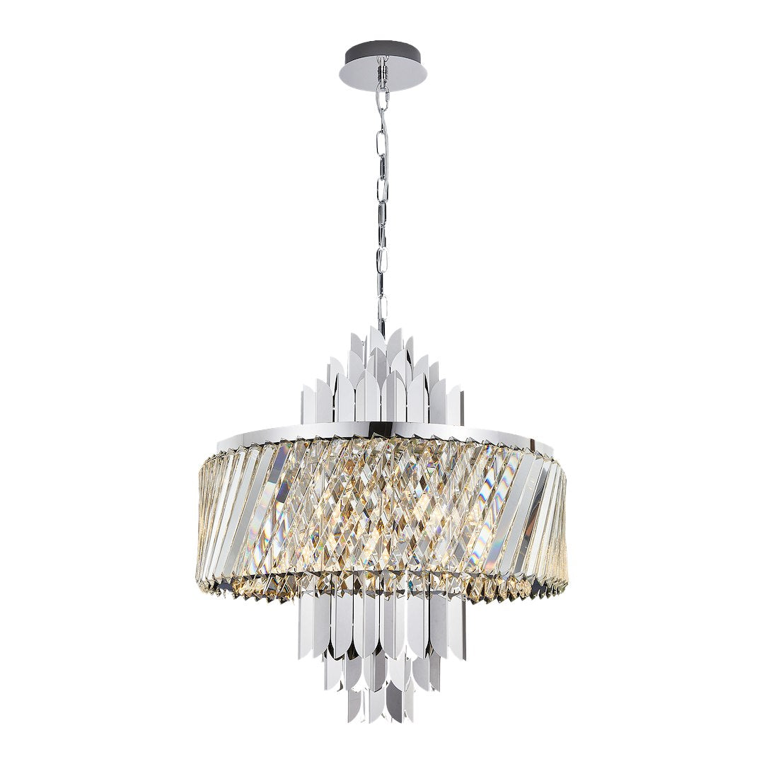 Pendelleuchte / Kronleuchter MARGOT Chrom (9x E14) - Milagro