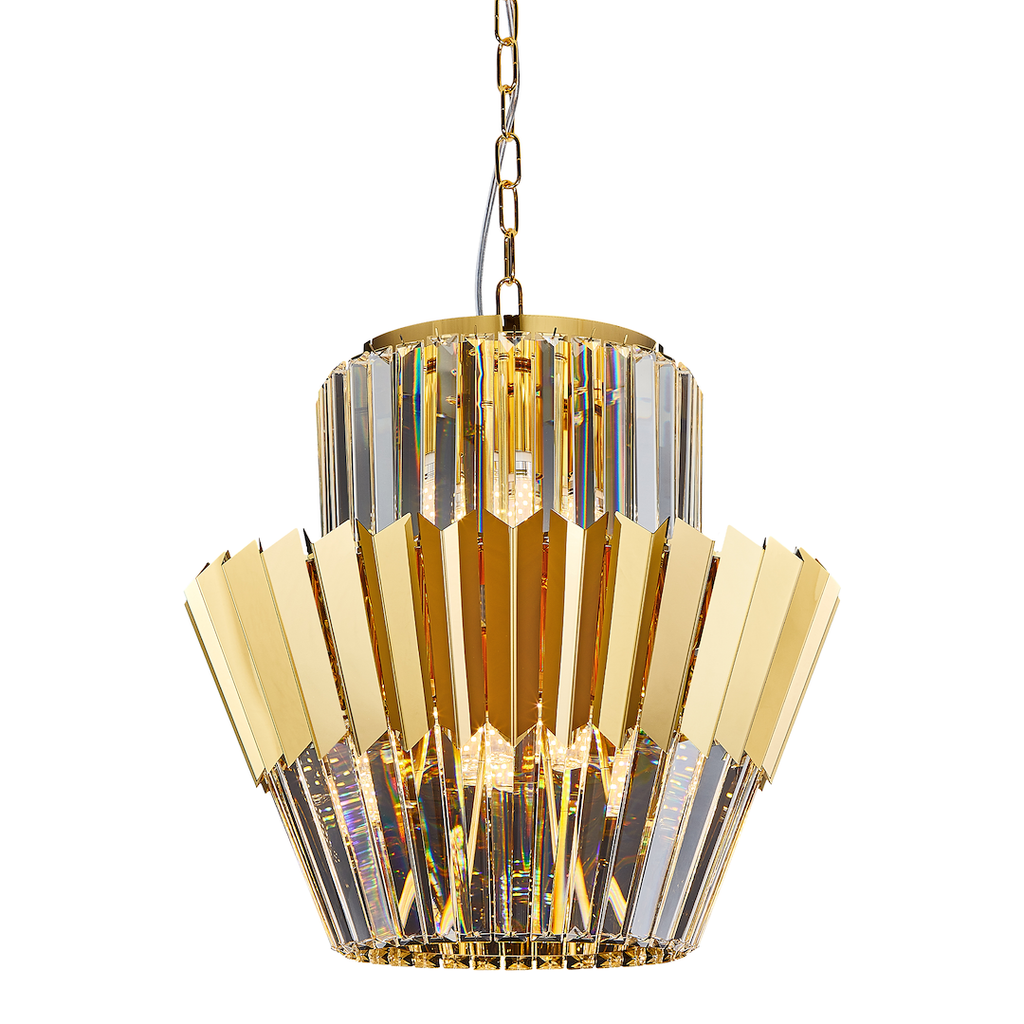 Pendelleuchte / Kronleuchter DONNA Gold (9x E14) - Milagro