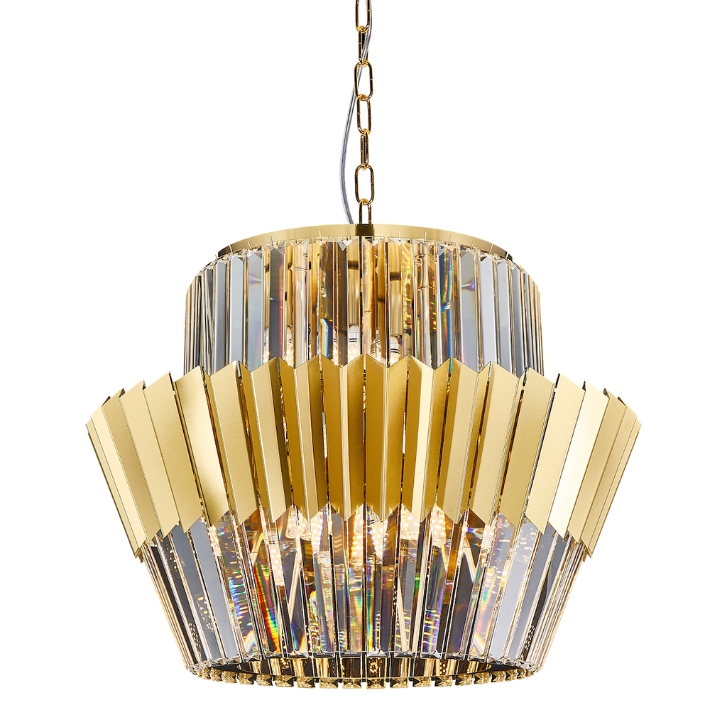 Pendelleuchte / Kronleuchter DONNA Gold (12x E14) - Milagro