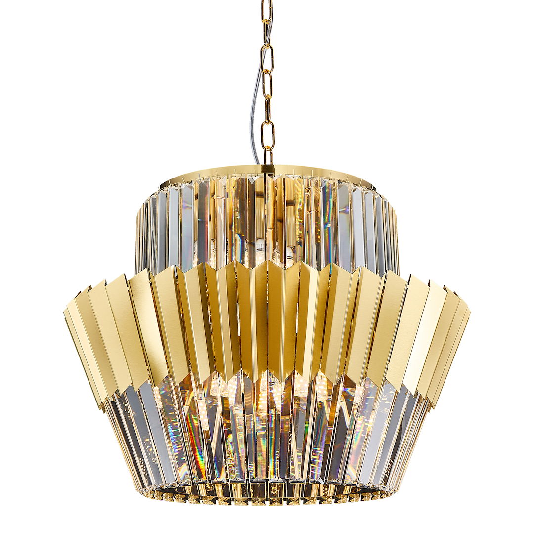 Pendelleuchte / Kronleuchter DONNA Gold (12x E14) - Milagro