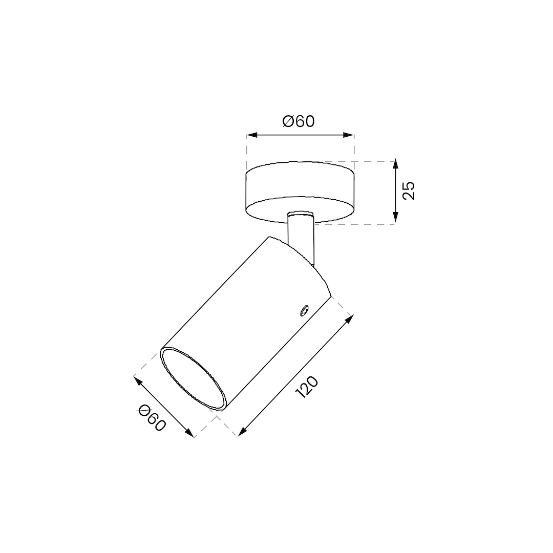 Decken Spot / Strahler RICKY Gold (1x GU10) - Milagro