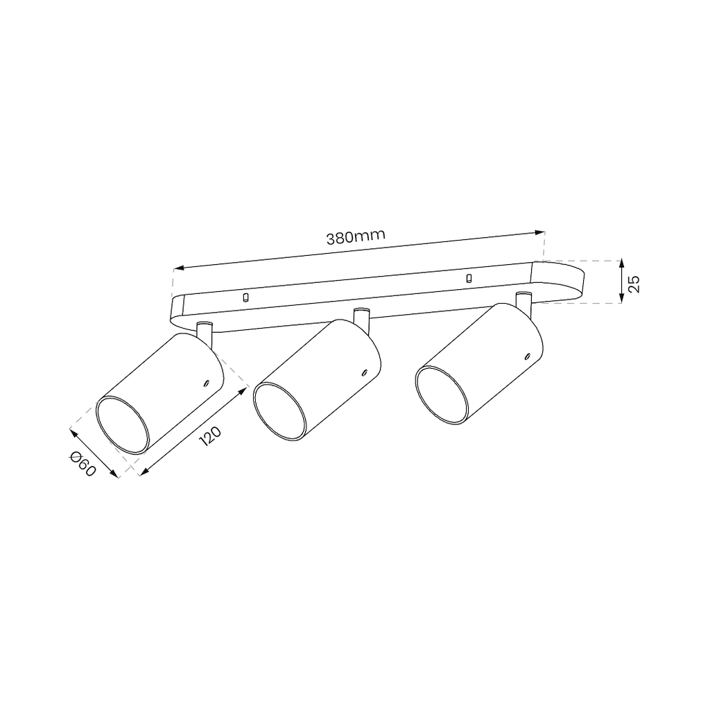 Decken Spot / Strahler RICKY Gold (3x GU10) - Milagro