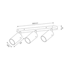 Decken Spot / Strahler RICKY Gold (3x GU10) - Milagro