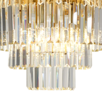 Deckenleuchte MILANO 45 cm Kristall & Gold (6x E14) - Milagro