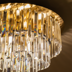 Deckenleuchte MILANO 45 cm Kristall & Gold (6x E14) - Milagro