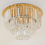 Deckenleuchte MILANO 45 cm Kristall & Gold (6x E14) - Milagro