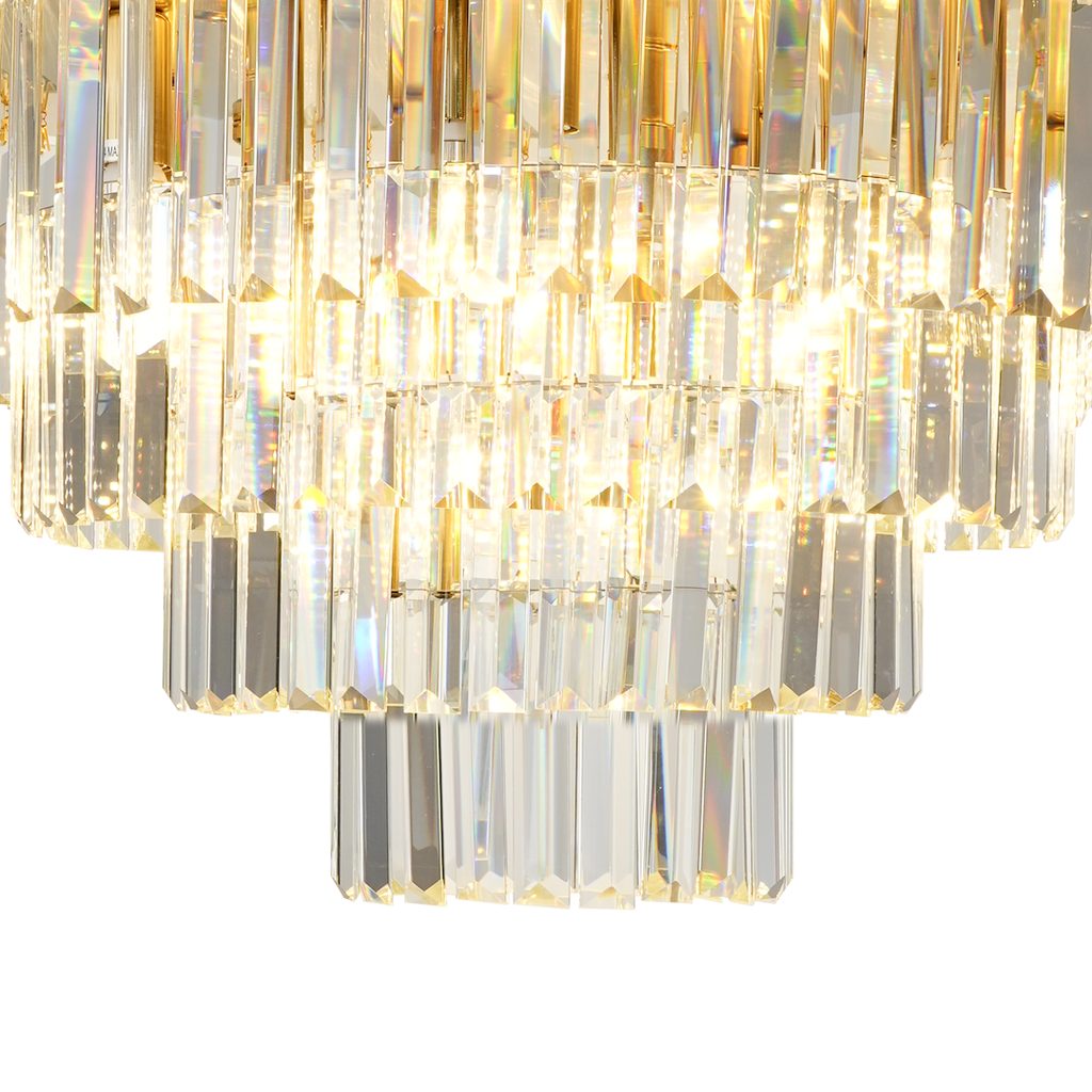 Deckenleuchte MILANO 60 cm Kristall & Gold (9x E14) - Milagro