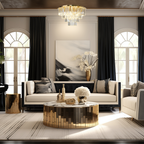 Deckenleuchte MILANO 60 cm Kristall & Gold (9x E14) - Milagro