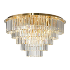 Deckenleuchte MILANO 75 cm Kristall & Gold (12x E14) - Milagro