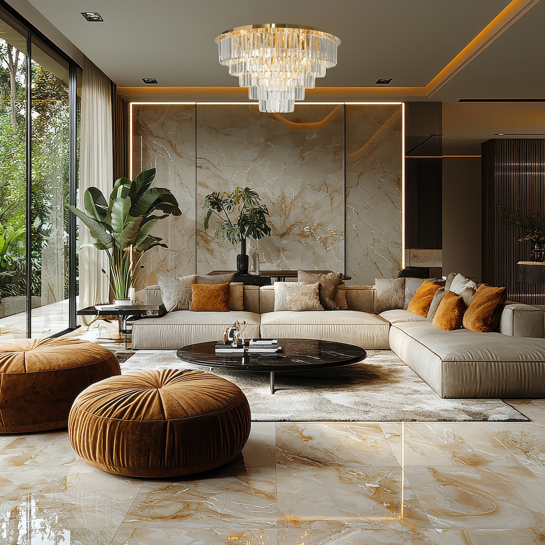 Deckenleuchte MILANO 75 cm Kristall & Gold (12x E14) - Milagro
