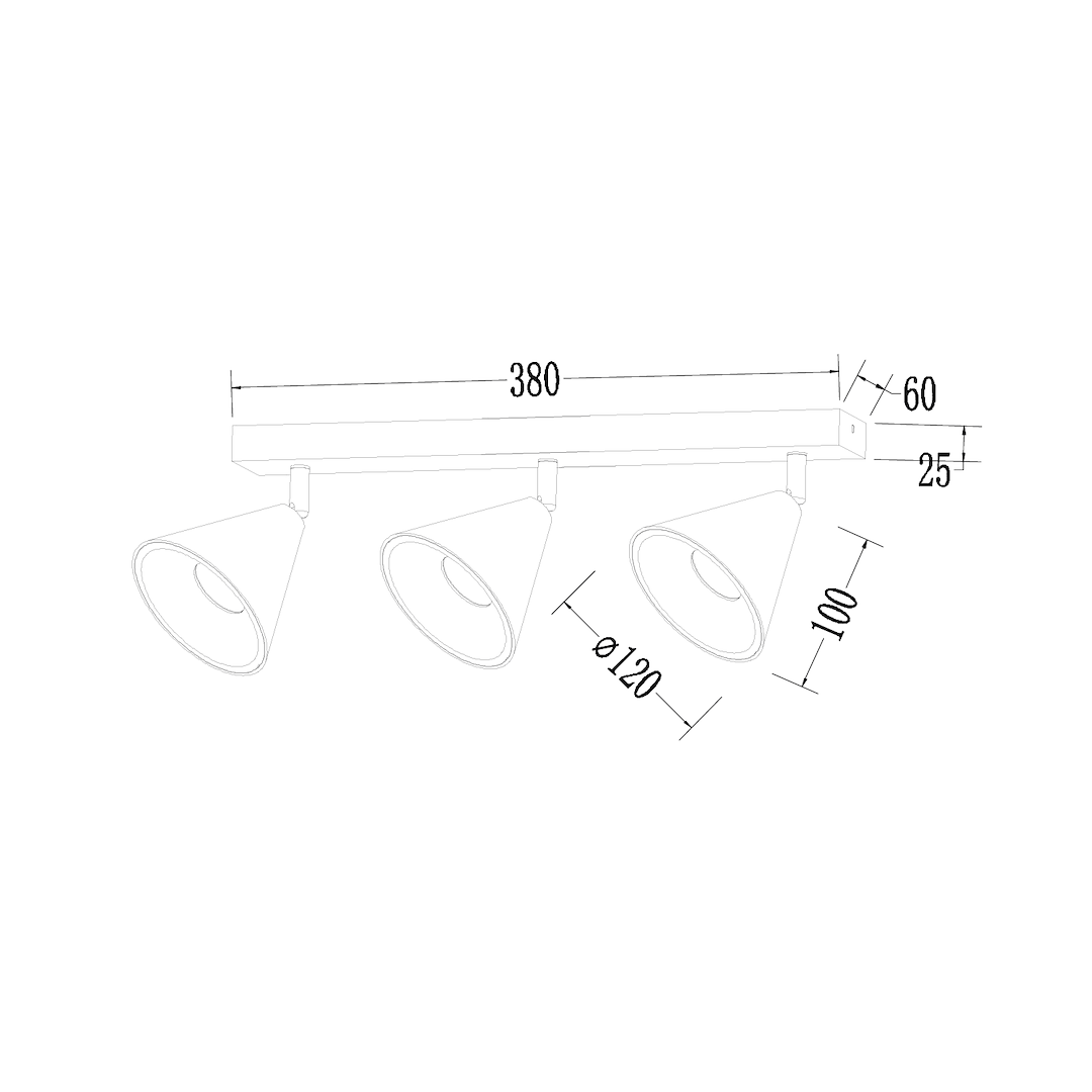 Deckenleuchte CONE Spot Gold (3x GU10) - Milagro