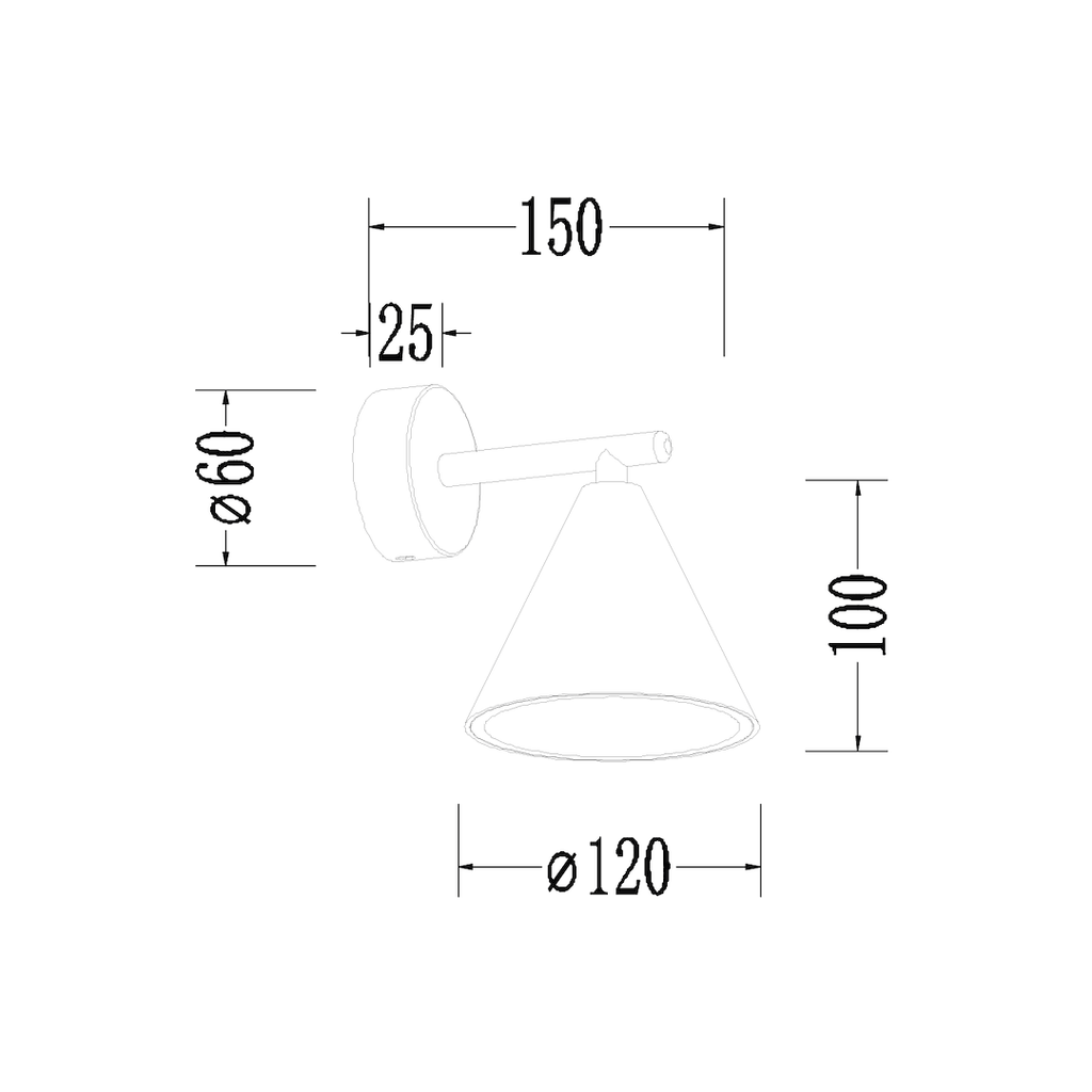 Wandleuchte CONE Gold (1x GU10) - Milagro