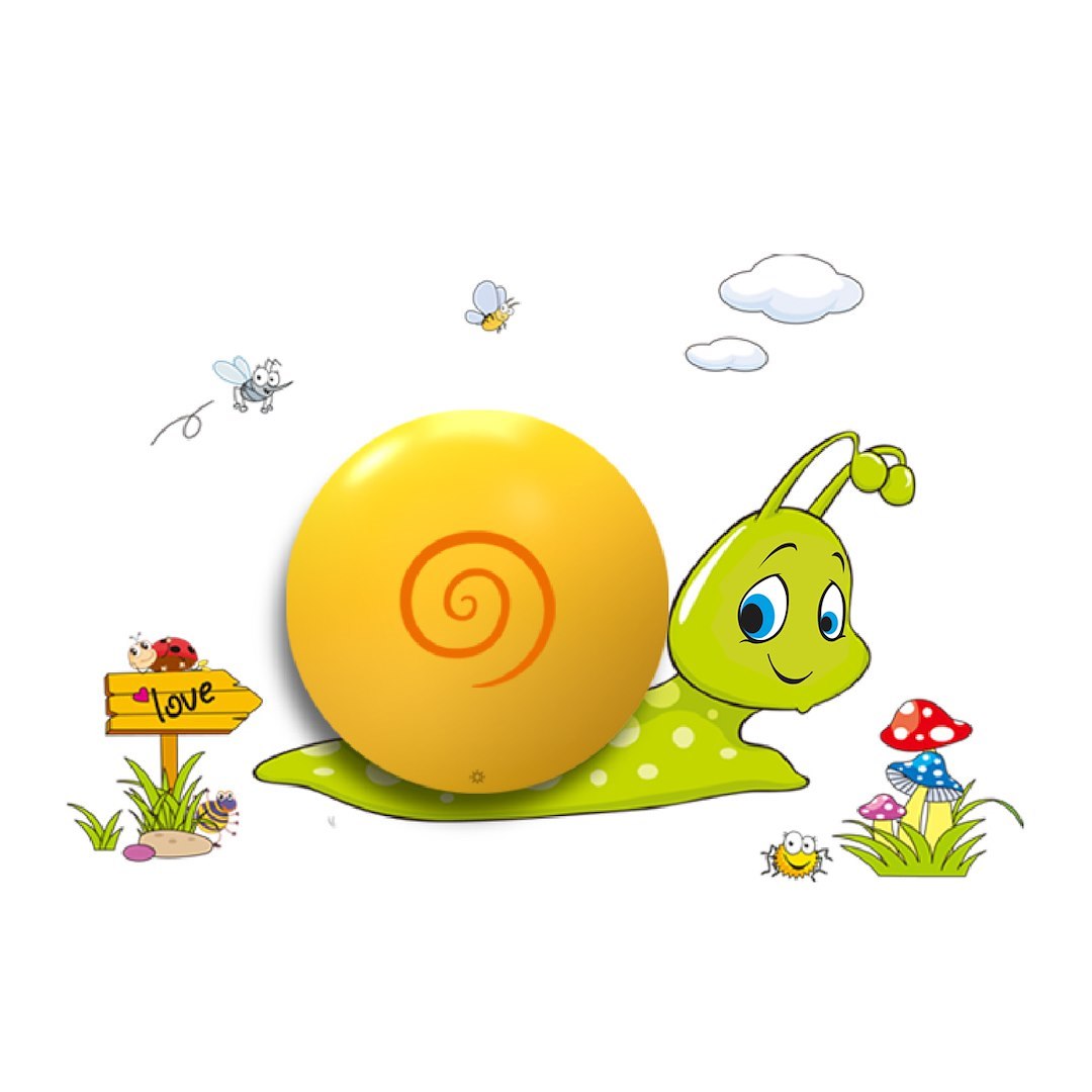 Kinder-Wandleuchte SCHNECKE (Batteriebetrieben) LED mit Aufklebern - Milagro
