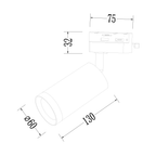 1-Phasen Spot / Strahler MICA Track Gold (1x GU10) - Milagro