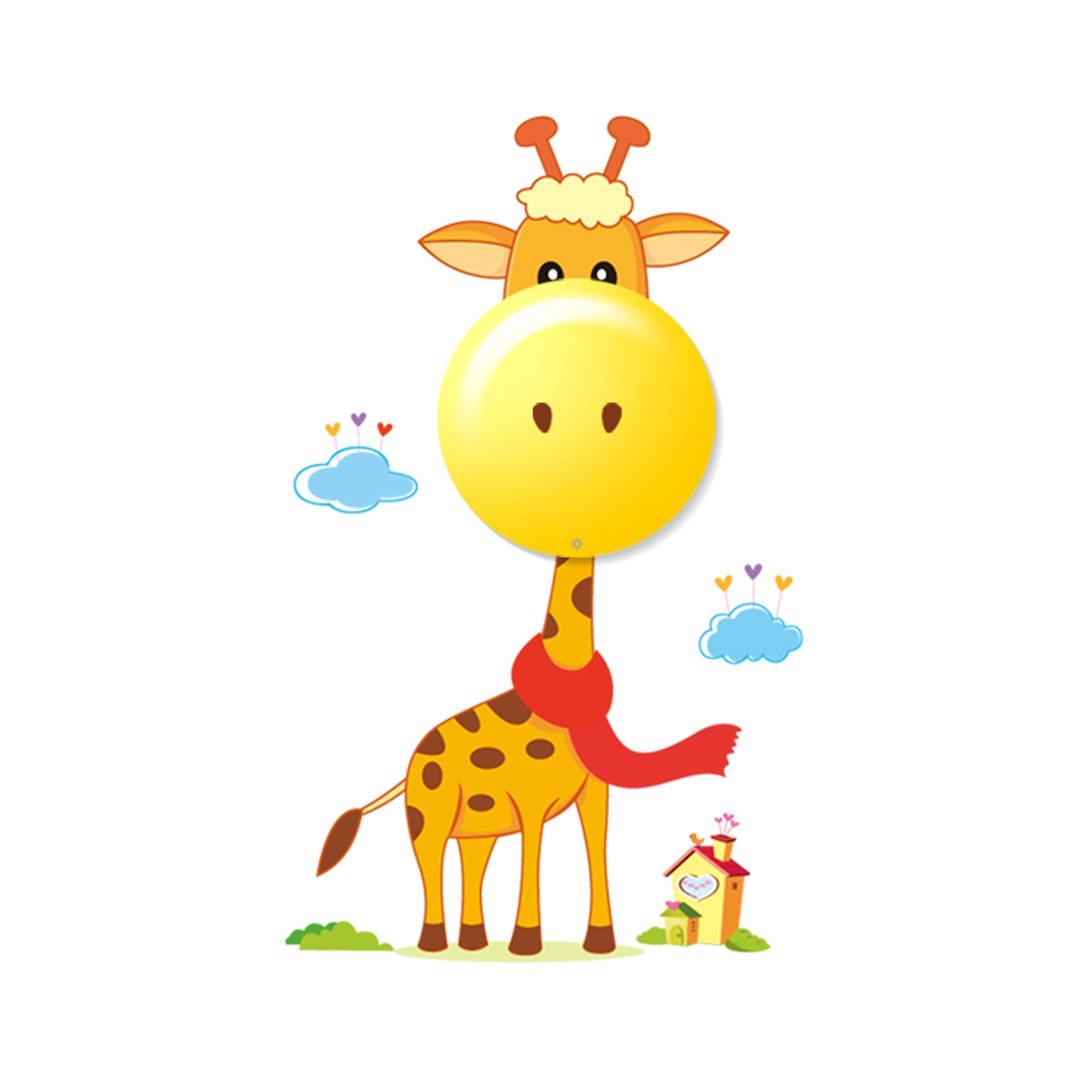 Kinder-Wandleuchte GIRAFFE mit LED Uhr (Batteriebetrieben) LED mit Aufklebern - Milagro