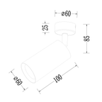 Decken Spot / Strahler PIPE Schwarz (1x GU10) - Milagro