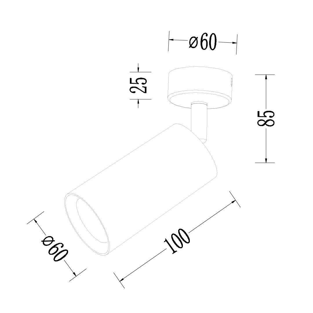 Decken Spot / Strahler PIPE Gold (1x GU10) - Milagro