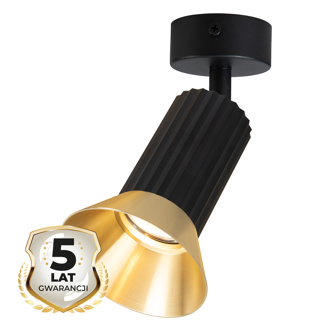 Decken Spot / Strahler TULIP Schwarz & Gold (1x GU10) - Milagro