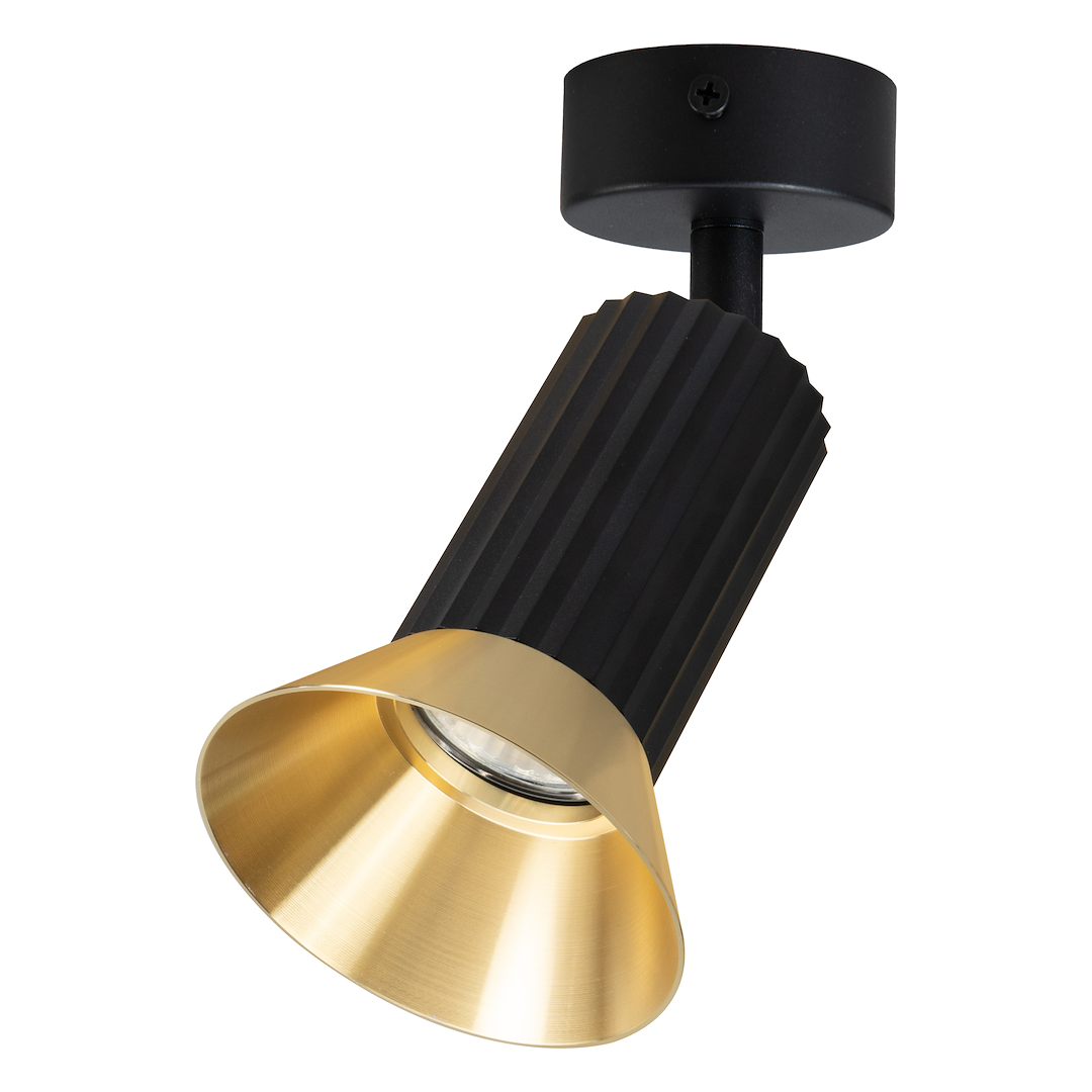 Decken Spot / Strahler TULIP Schwarz & Gold (1x GU10) - Milagro