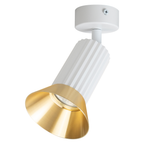 Decken Spot / Strahler TULIP Weiß & Gold (1x GU10) - Milagro