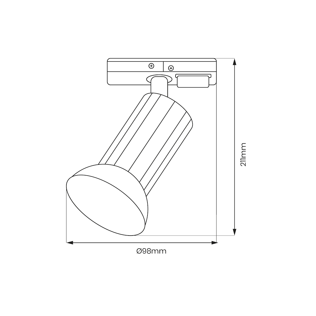 1-Phasen Decken Spot / Strahler TULIP Track Schwarz (1x GU10) - Milagro