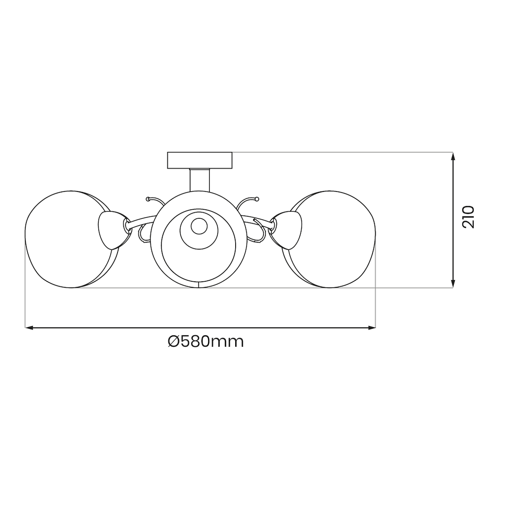 Deckenleuchte Spot Balken OSLO (3x E27) Chrom & Glas satiniert - Milagro