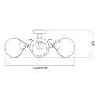Deckenleuchte Spot Balken OSLO (3x E27) Chrom & Glas satiniert - Milagro