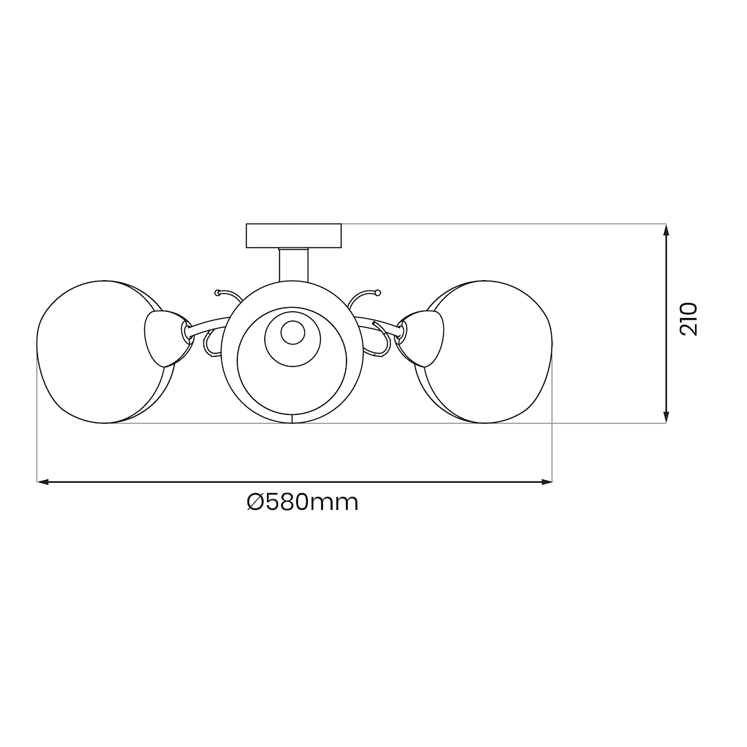 Deckenleuchte Spot Balken OSLO (3x E27) Chrom & Glas satiniert - Milagro