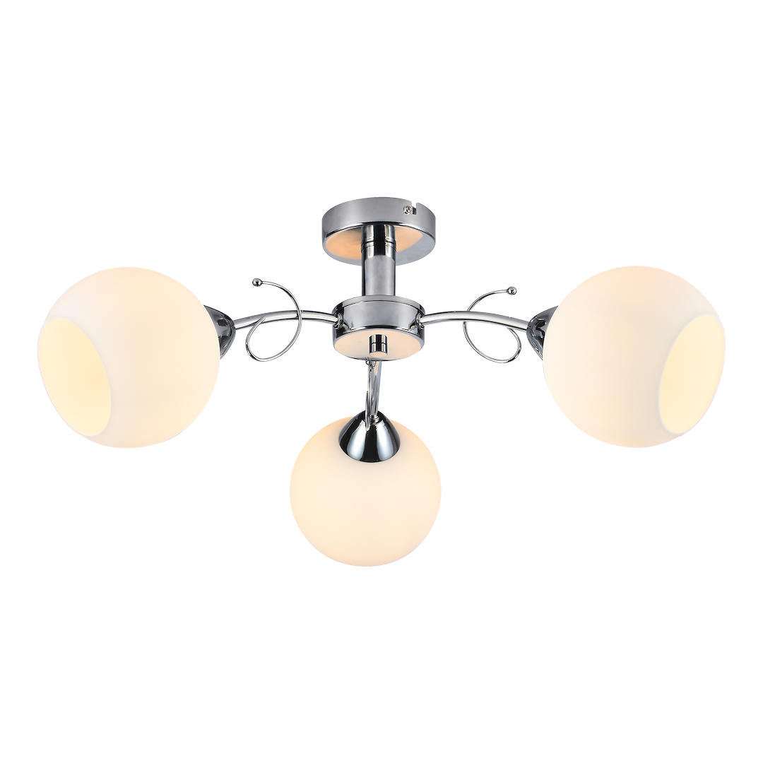 Deckenleuchte Spot Balken OSLO (3x E27) Chrom & Glas satiniert - Milagro