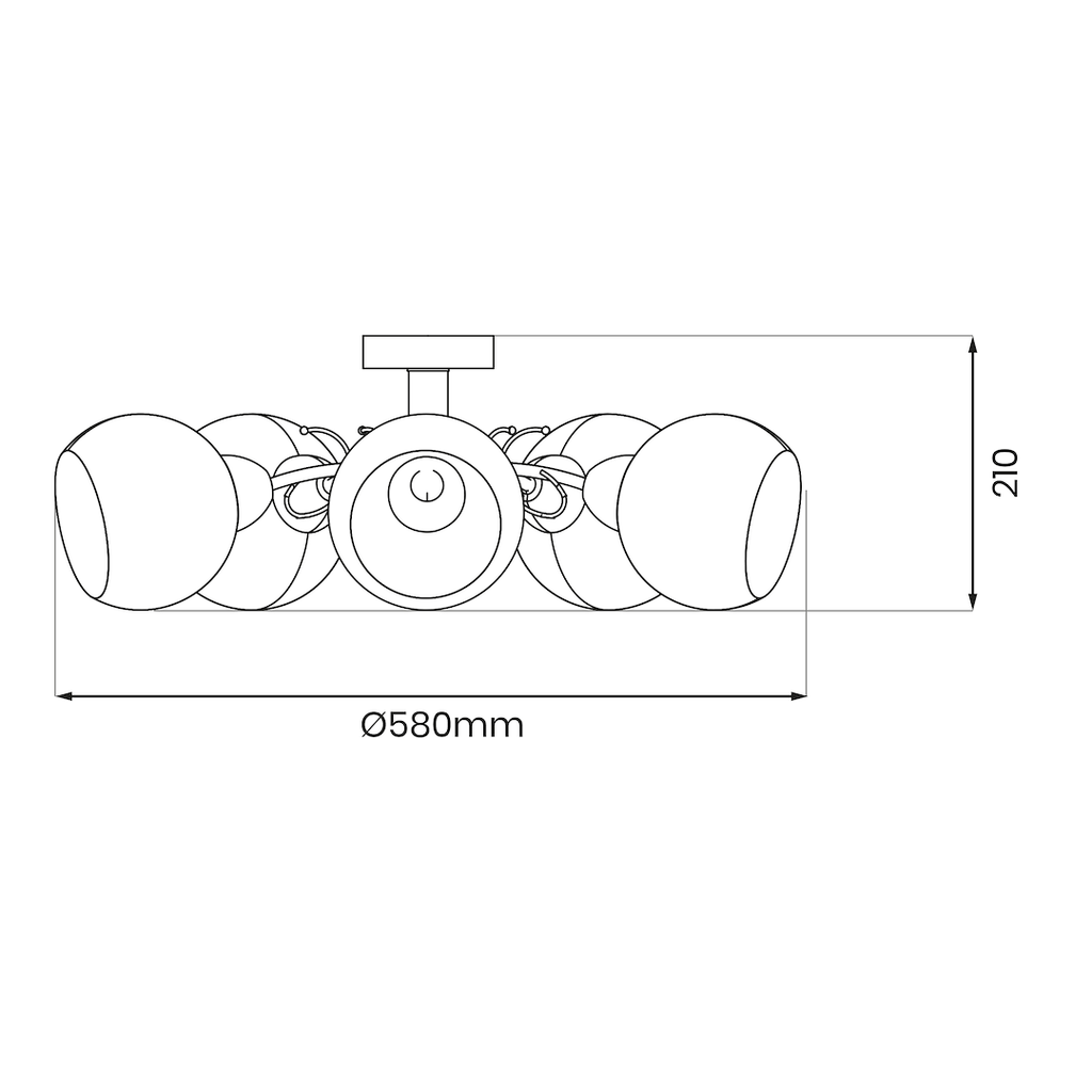 Deckenleuchte Spot Balken OSLO (5x E27) Chrom & Glas satiniert - Milagro
