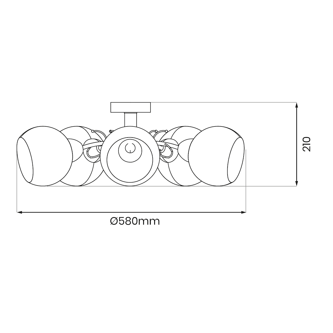 Deckenleuchte Spot Balken OSLO (5x E27) Chrom & Glas satiniert - Milagro