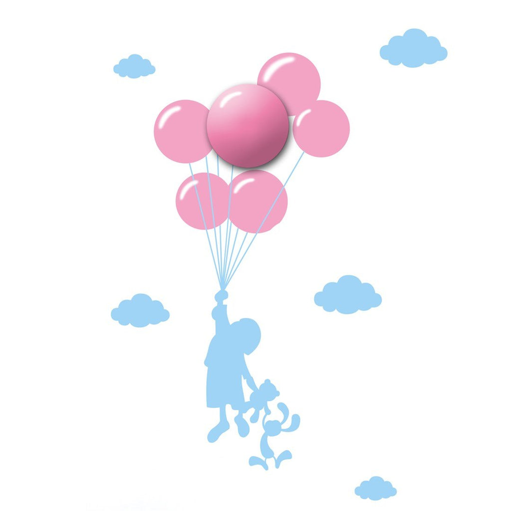 Kinder-Wandleuchte BALLONS (Batteriebetrieben) LED mit Aufklebern - Milagro