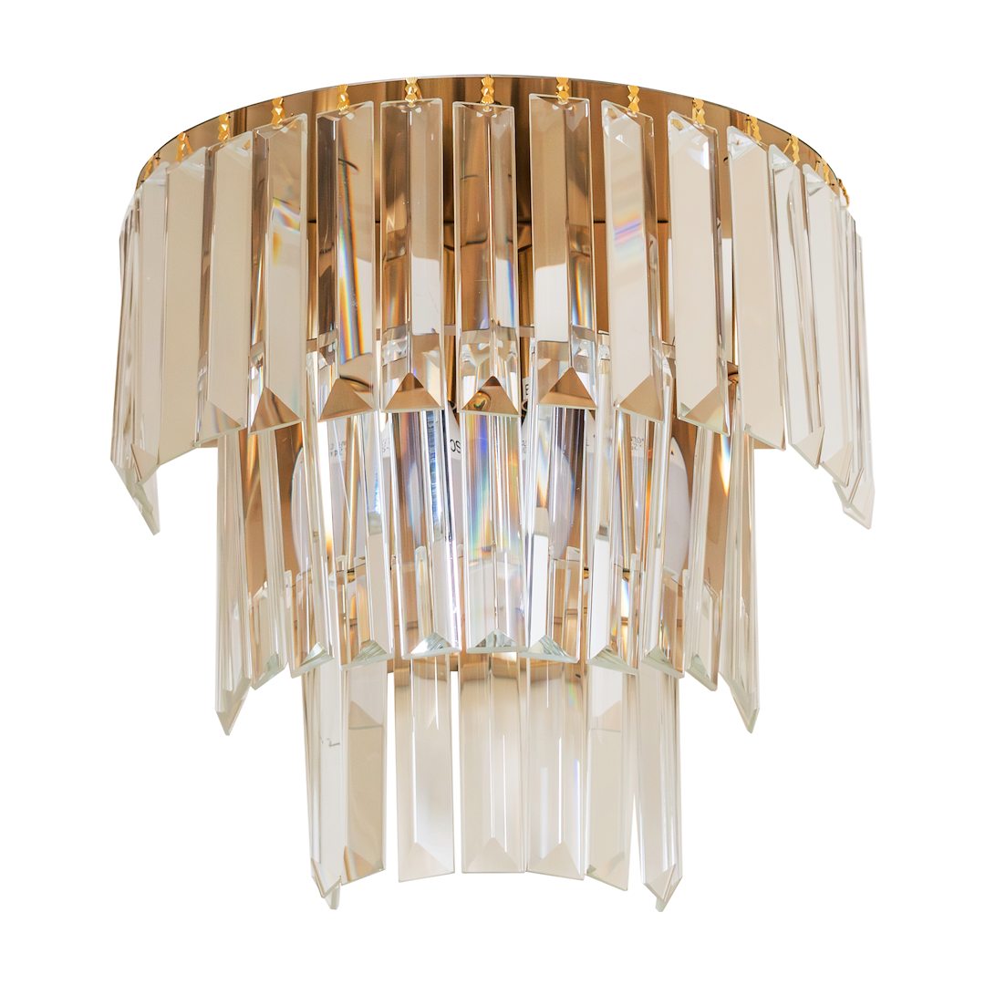 Wandleuchte MILANO Gold & Kristall (2x E14) - Milagro