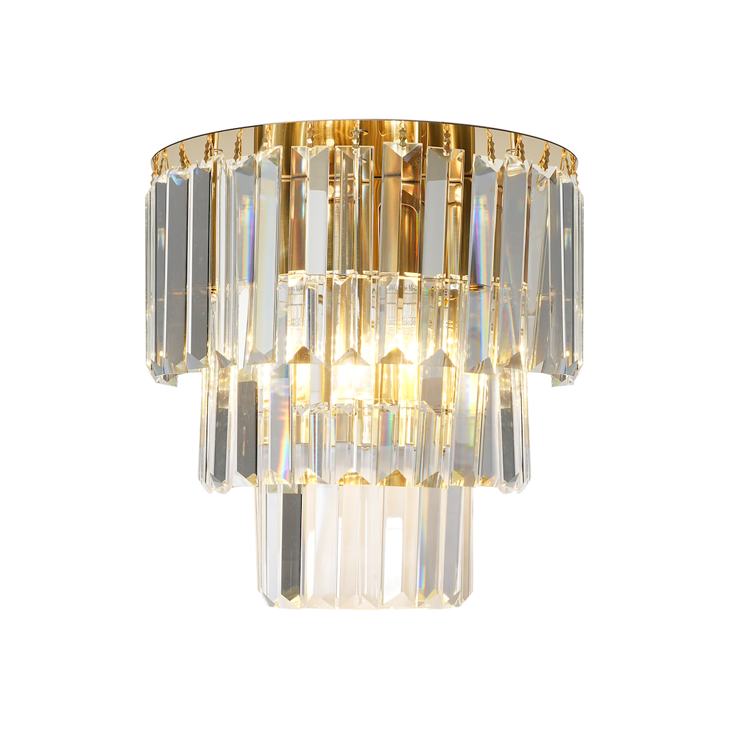 Wandleuchte MILANO Gold & Kristall (2x E14) - Milagro