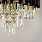 Pendelleuchte / Kronleuchter CRISTAL Schwarz & Gold, Kristall (5x E14) - Milagro
