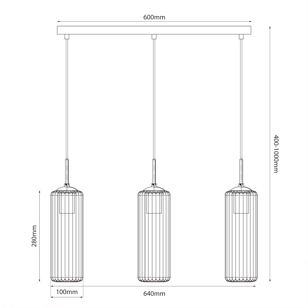 Pendelleuchte VESTA Glas Weiß & Gold (3x E27) - Milagro