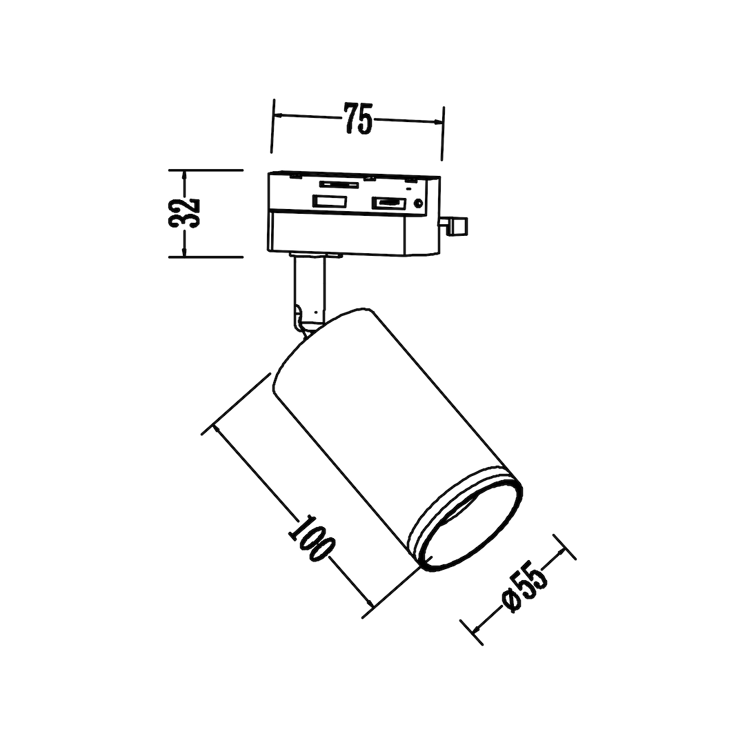 1-Phasen Decken Spot / Strahler RING Track Schwarz (1x GU10) - Milagro