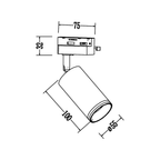 1-Phasen Decken Spot / Strahler RING Track Weiß (1x GU10) - Milagro