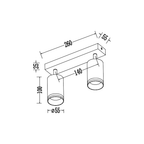 Decken Spot / Strahler RING Schwarz (2x GU10) - Milagro