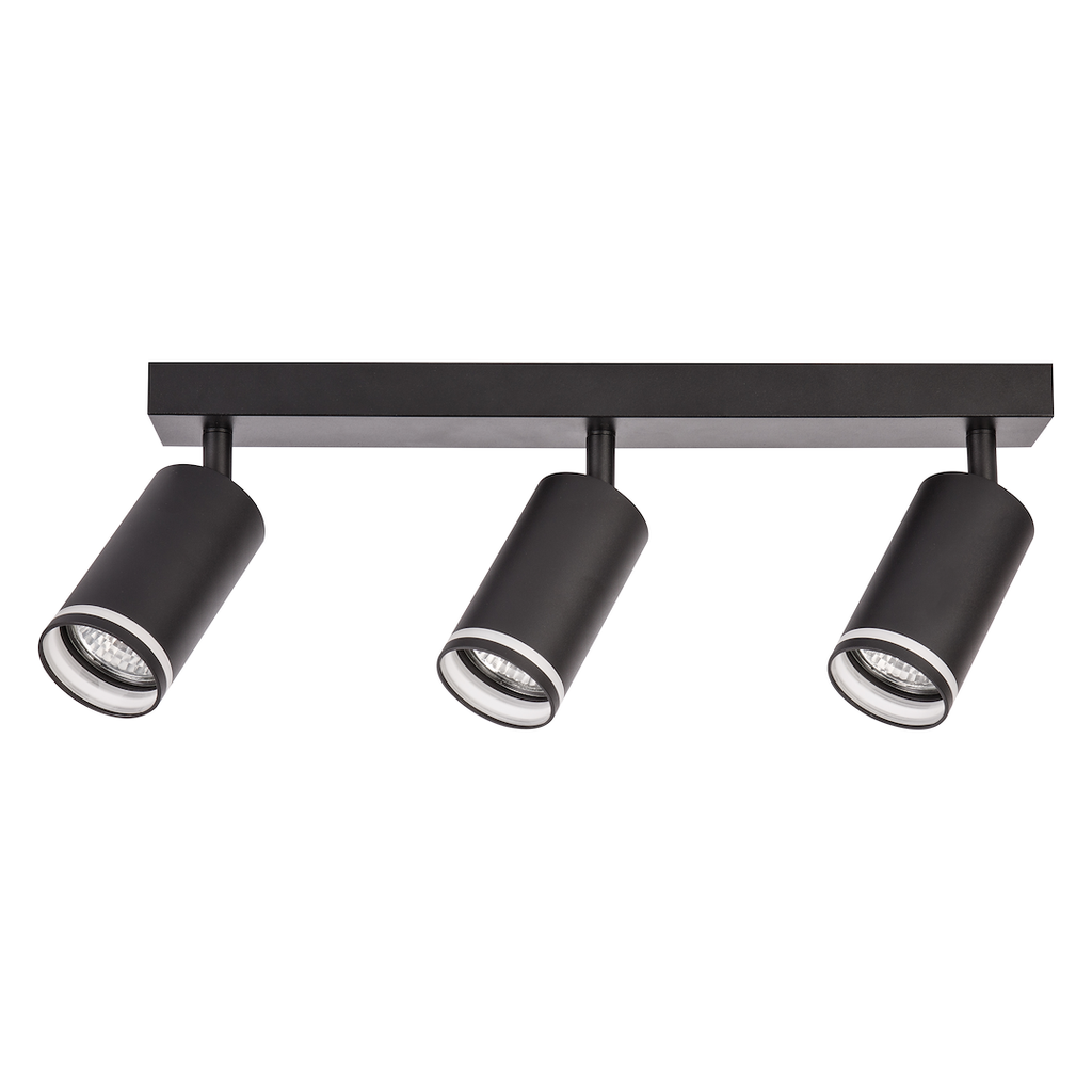 Decken Spot / Strahler RING Schwarz (3x GU10) - Milagro