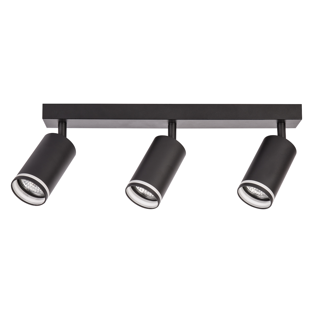 Decken Spot / Strahler RING Schwarz (3x GU10) - Milagro