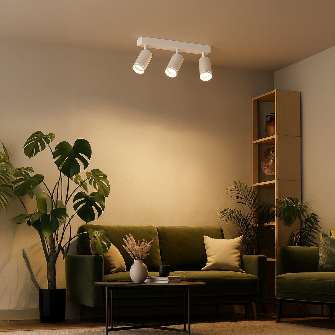 Decken Spot / Strahler RING Weiß (3x GU10) - Milagro