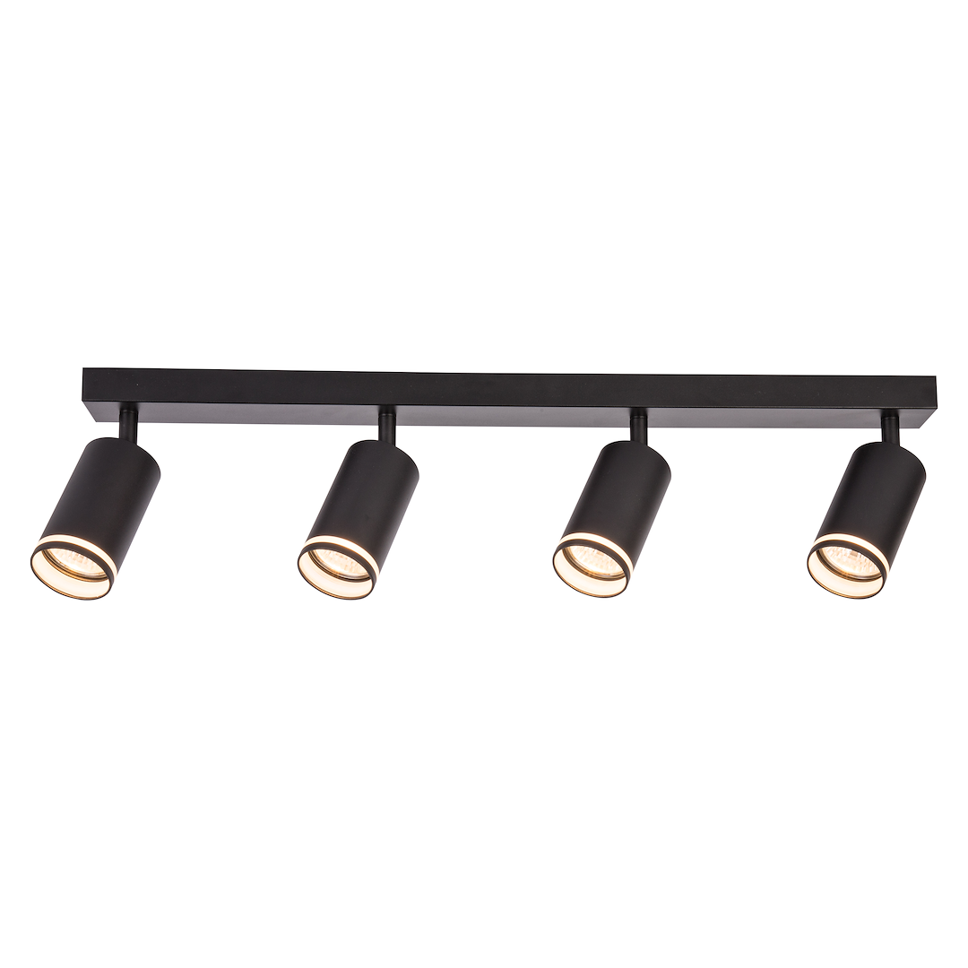 Decken Spot / Strahler RING Schwarz (4x GU10) - Milagro