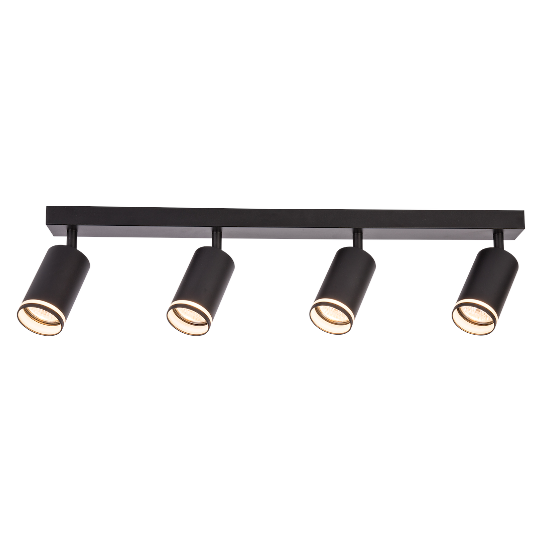 Decken Spot / Strahler RING Schwarz (4x GU10) - Milagro