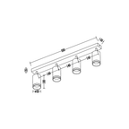 Decken Spot / Strahler RING Weiß (4x GU10) - Milagro