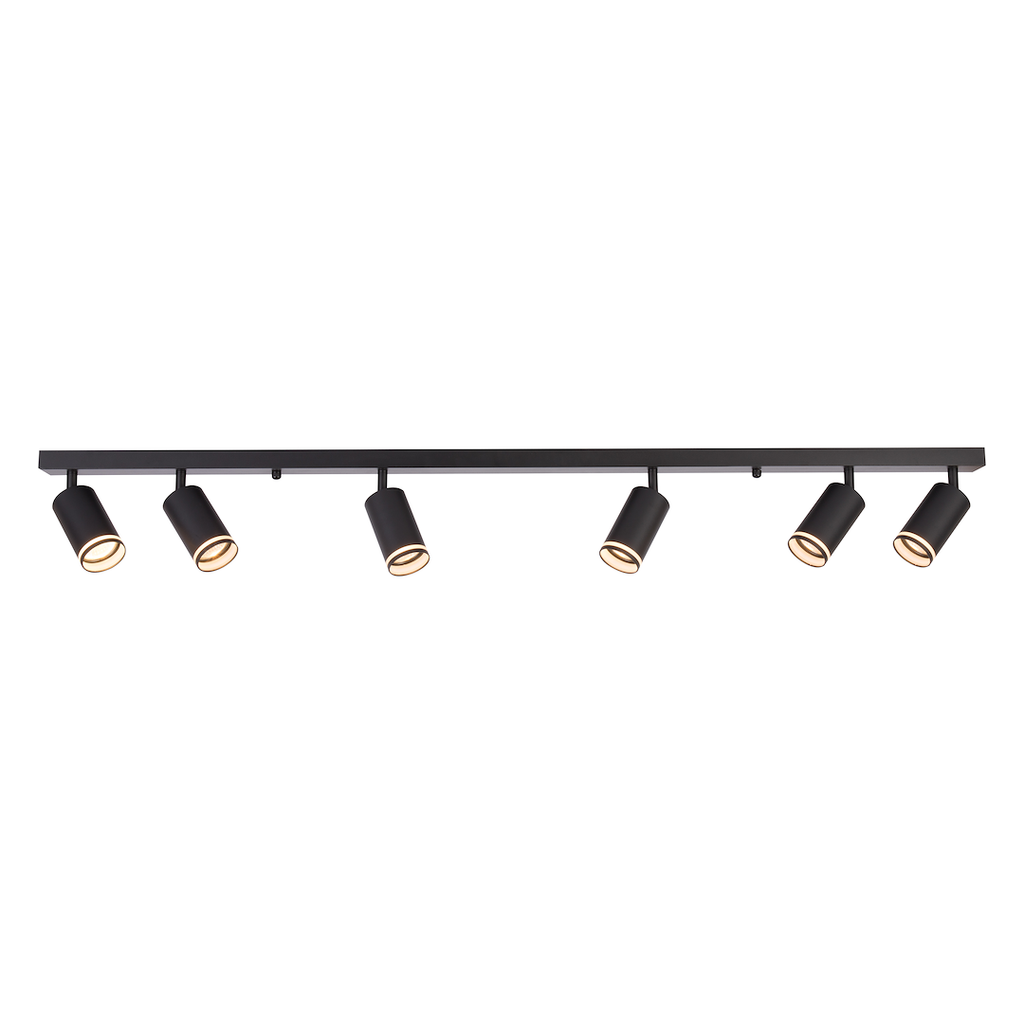 Decken Spot / Strahler RING Schwarz (6x GU10) - Milagro