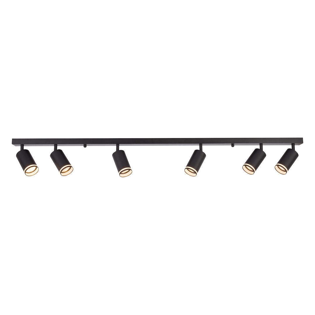 Decken Spot / Strahler RING Schwarz (6x GU10) - Milagro